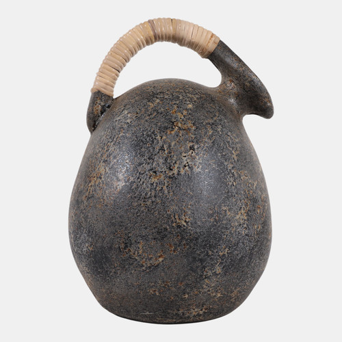 sagebrook home Terracotta 16" Rustic Jug W/ Woven Handle Multi Wishlist Create New