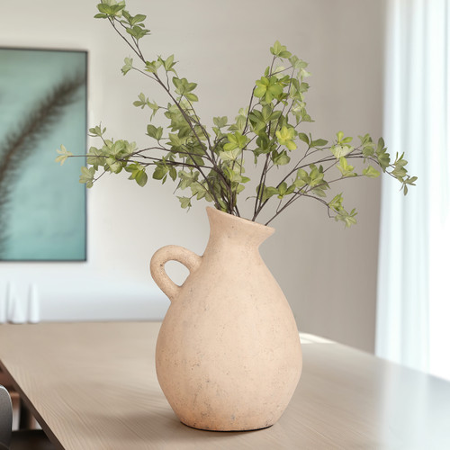 Sagebrook Home Terracotta 17" Organic Jug With Handle Ivory Wishlist Create New
