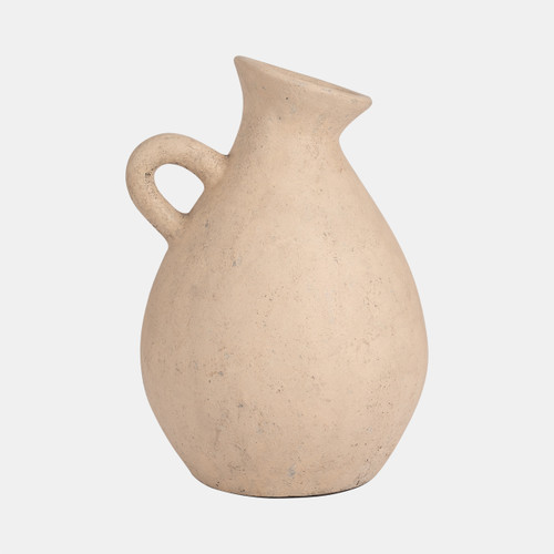 sagebrook home Terracotta 17" Organic Jug With Handle Ivory Wishlist Create New