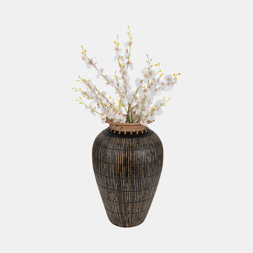 Sagebrook Home Terracotta 19" Lines Vase W/ Woven Top Multi Wishlist Create New