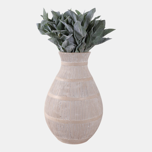 Sagebrook Home Terracotta 19" Organic Vase With Lines Ivory Wishlist Create New