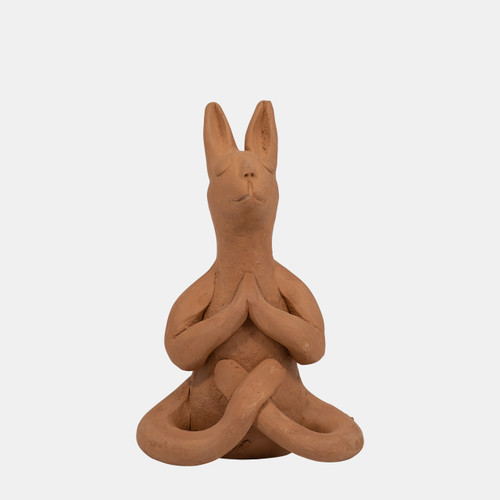 sagebrook home Terracotta 7" Namaste Yoga Bunny Natural Wishlist Create New
