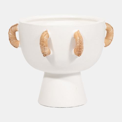 Sagebrook Home Terracotta 9"h Eared Bowl On Stand Vase White Wishlist Create New