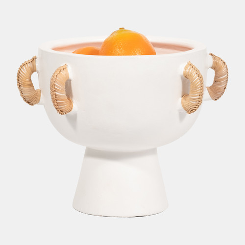 Sagebrook Home Terracotta 9"h Eared Bowl On Stand Vase White Wishlist Create New