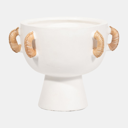 sagebrook home Terracotta 9"h Eared Bowl On Stand Vase White Wishlist Create New