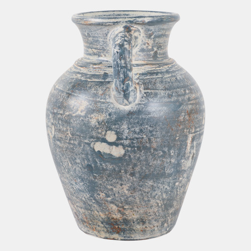 Sagebrook Home Terracotta 9" Vase With Handles Blue/white Wishlist Create New