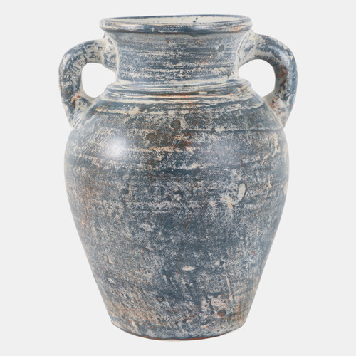 Sagebrook Home Terracotta 9" Vase With Handles Blue/white Wishlist Create New