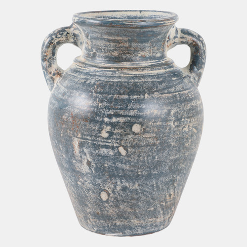 sagebrook home Terracotta 9" Vase With Handles Blue/white Wishlist Create New