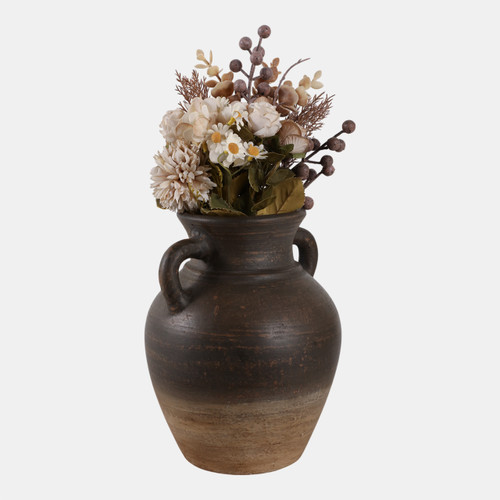 Sagebrook Home Terracotta 9" Vase With Handles Chocolate Brown Wishlist Create New