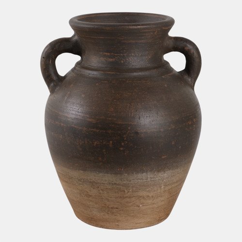 sagebrook home Terracotta 9" Vase With Handles Chocolate Brown Wishlist Create New