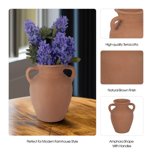 Sagebrook Home Terracotta 9" Vase With Handles Natural Wishlist Create New