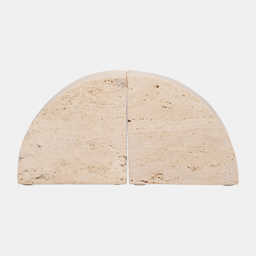 Sagebrook Home Travertine S/2 5" Half Dome Bookends Tan Wishlist Create New