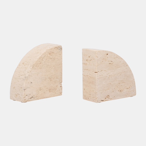 Sagebrook Home Travertine S/2 5" Half Dome Bookends Tan Wishlist Create New