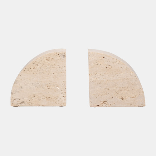 sagebrook home Travertine S/2 5" Half Dome Bookends Tan Wishlist Create New