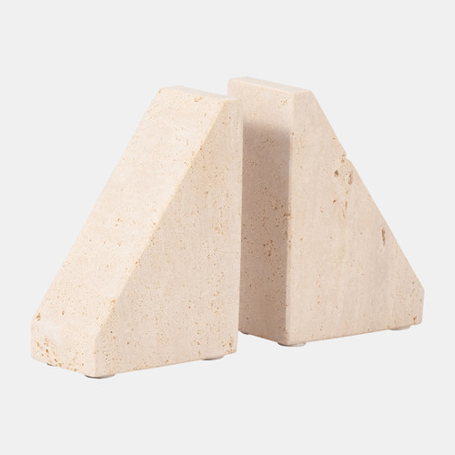 Sagebrook Home Travertine S/2 5" Triangle Bookends Tan Wishlist Create New