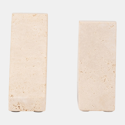 Sagebrook Home Travertine S/2 5" Triangle Bookends Tan Wishlist Create New