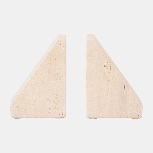 sagebrook home Travertine S/2 5" Triangle Bookends Tan Wishlist Create New