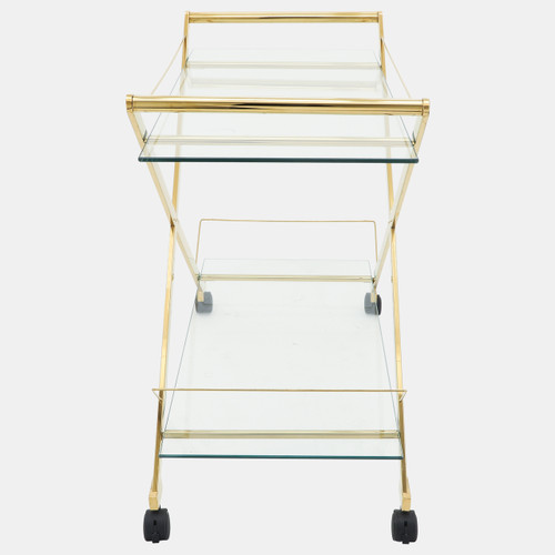Sagebrook Home Two Tier 31" Rolling Bar Cart Gold Kd Wishlist Create New
