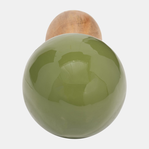 Sagebrook Home Wood 10" Coned Mushroom Olive Wishlist Create New