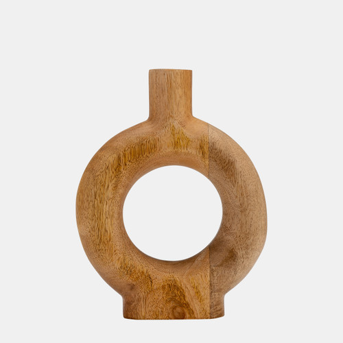 sagebrook home Wood 10"h Donut Shaped Vase Brown Wishlist Create New