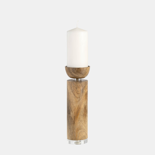 Sagebrook Home Wood 11" Acrylic Detail Taper Candleholder Natur Wishlist Create New