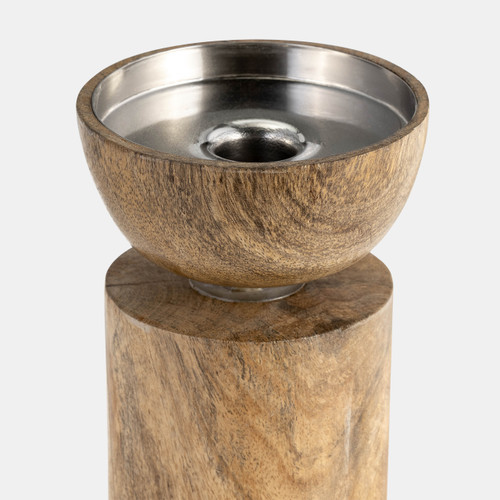 Sagebrook Home Wood 11" Acrylic Detail Taper Candleholder Natur Wishlist Create New