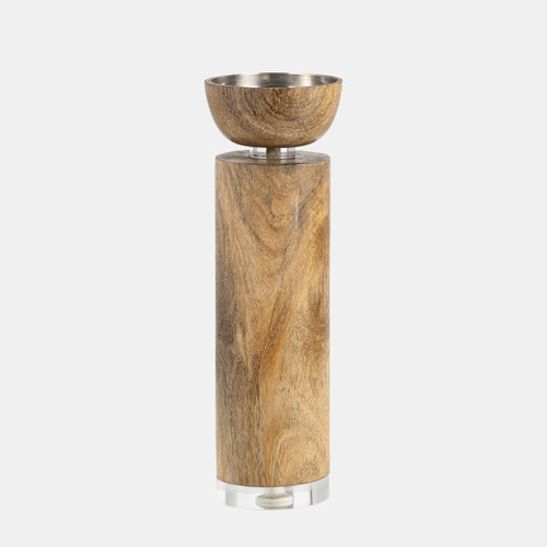 sagebrook home Wood 11" Acrylic Detail Taper Candleholder Natur Wishlist Create New