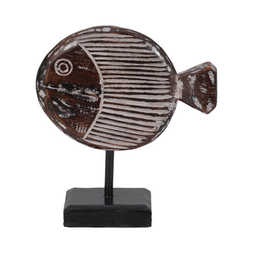 sagebrook home Wood 11"h Fish On Stand Gray Wishlist Create New