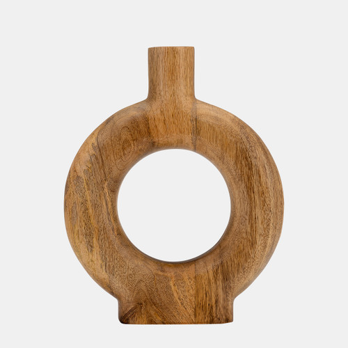 sagebrook home Wood 12"h Donut Shaped Vase Brown Wishlist Create New