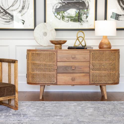 Sagebrook Home Wood 12" Round Bowl W/ Ribbed Base Natural Wishlist Create New