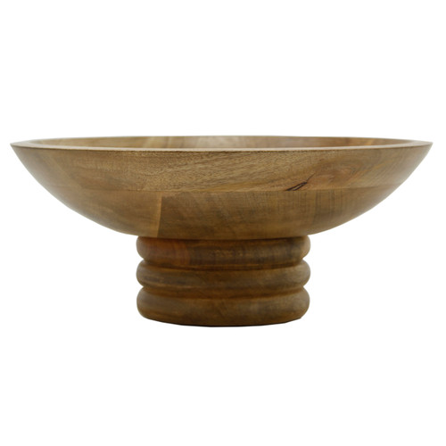 sagebrook home Wood 12" Round Bowl W/ Ribbed Base Natural Wishlist Create New