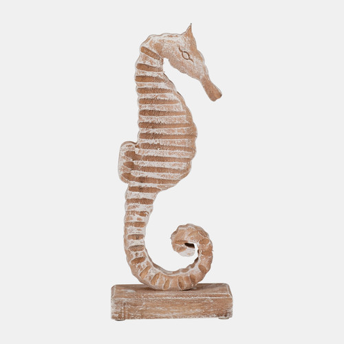 sagebrook home Wood 13"h Seahorse Rustic White Wishlist Create New