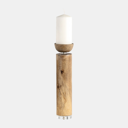 Sagebrook Home Wood 14" Acrylic Detail Taper Candleholder Natur Wishlist Create New