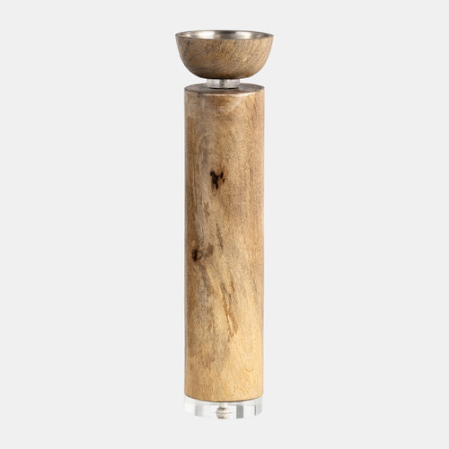 sagebrook home Wood 14" Acrylic Detail Taper Candleholder Natur Wishlist Create New