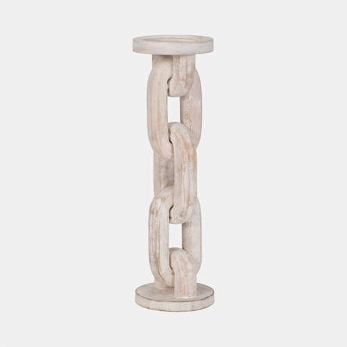 Sagebrook Home Wood 14" Chain Pillar Candle Holder White Wishlist Create New