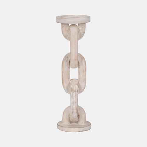 Sagebrook Home Wood 14" Chain Pillar Candle Holder White Wishlist Create New