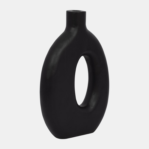 Sagebrook Home Wood 14"h Cut-out Vase Black Wishlist Create New