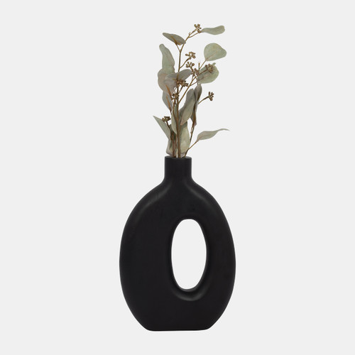 Sagebrook Home Wood 14"h Cut-out Vase Black Wishlist Create New