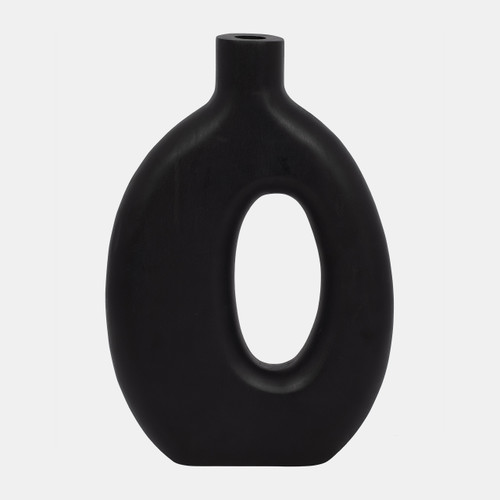 sagebrook home Wood 14"h Cut-out Vase Black Wishlist Create New
