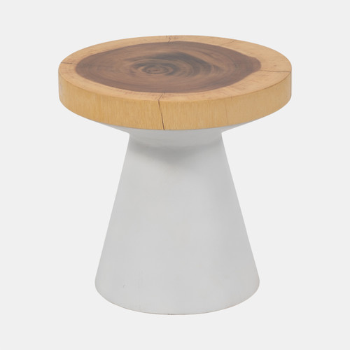 Sagebrook Home Wood 16" Accent Table With White Base Natural/wh Wishlist Create New