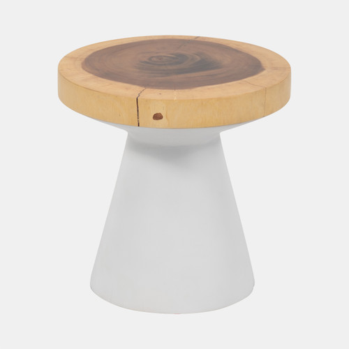 sagebrook home Wood 16" Accent Table With White Base Natural/wh Wishlist Create New