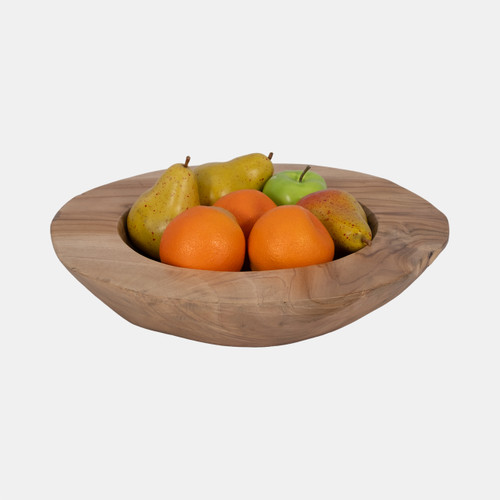 Sagebrook Home Wood 16" Teak Organic Bowl Natural Wishlist Create New
