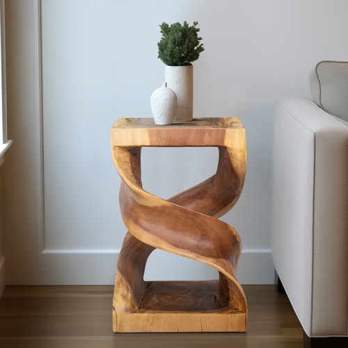 Sagebrook Home Wood 18" Twisted Accent Table Natural Wishlist Create New