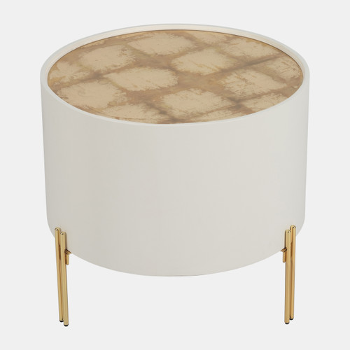 Sagebrook Home Wood 24" Gold Leaf Top Side Table Wht/gld Wishlist Create New