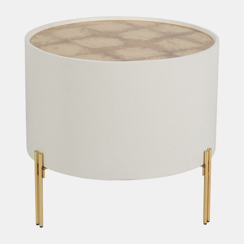 sagebrook home Wood 24" Gold Leaf Top Side Table Wht/gld Wishlist Create New