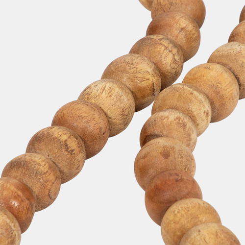 Sagebrook Home Wood 26" Beaded Garland With Heart Natural Wishlist Create New