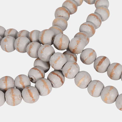 Sagebrook Home Wood 30"x1" Double Bead Garland Antique Gray Wishlist Create New