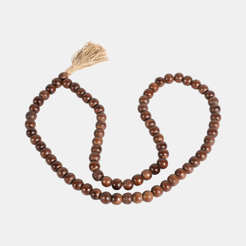 Sagebrook Home Wood 30x.75 Double Bead Garland Dark Brown Wishlist Create New