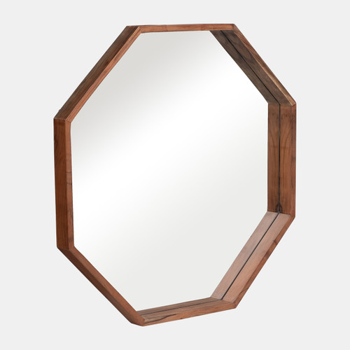 Sagebrook Home Wood 30x30 Octagon Shaped Mirror Cherry Wishlist Create New