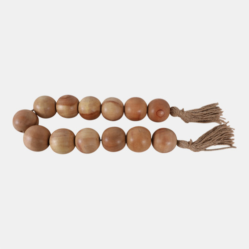 Sagebrook Home Wood 32"l 2"lrg Beaded Garland W/ Tassel Natural Wishlist Create New